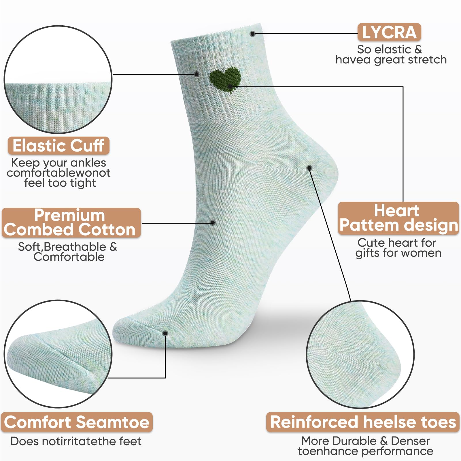 Corlap Unisex Baumwollsocken Socken