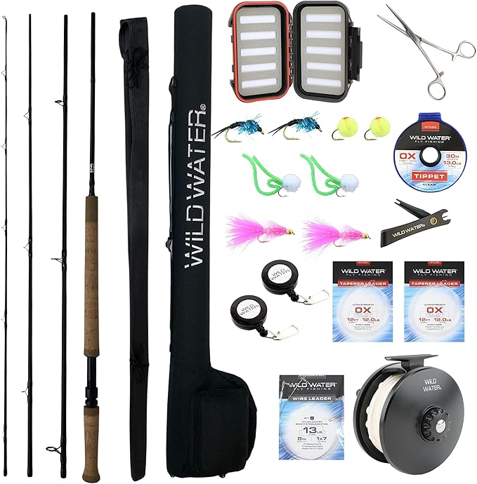 Wild Water Fly Fishing 11 Foot 4 Piece 5 Weight Switch Rod Complete Fly