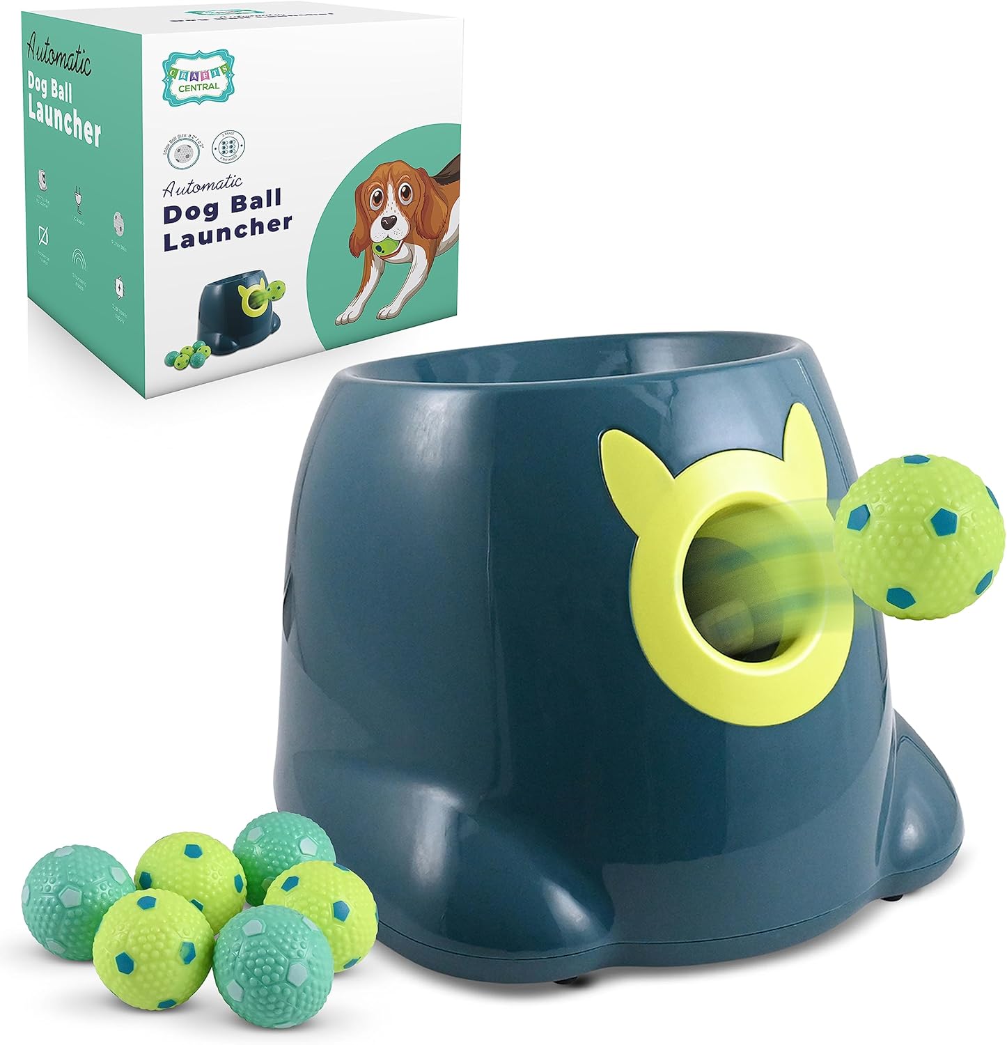 Crafts Central Automatic Dog Ball Launcher Dog Ball Fetch Machine, Ball Thrower