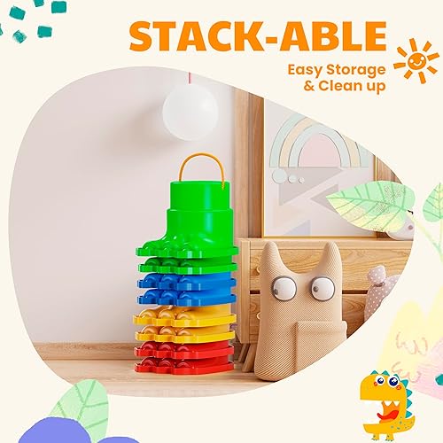 Miniatura 7 de IROO Balancing Stilts for Kids, 4 Pairs Plastic Walking Stilts Children Monster Feet Toys with Adjustable Rope Gifts for Balance and