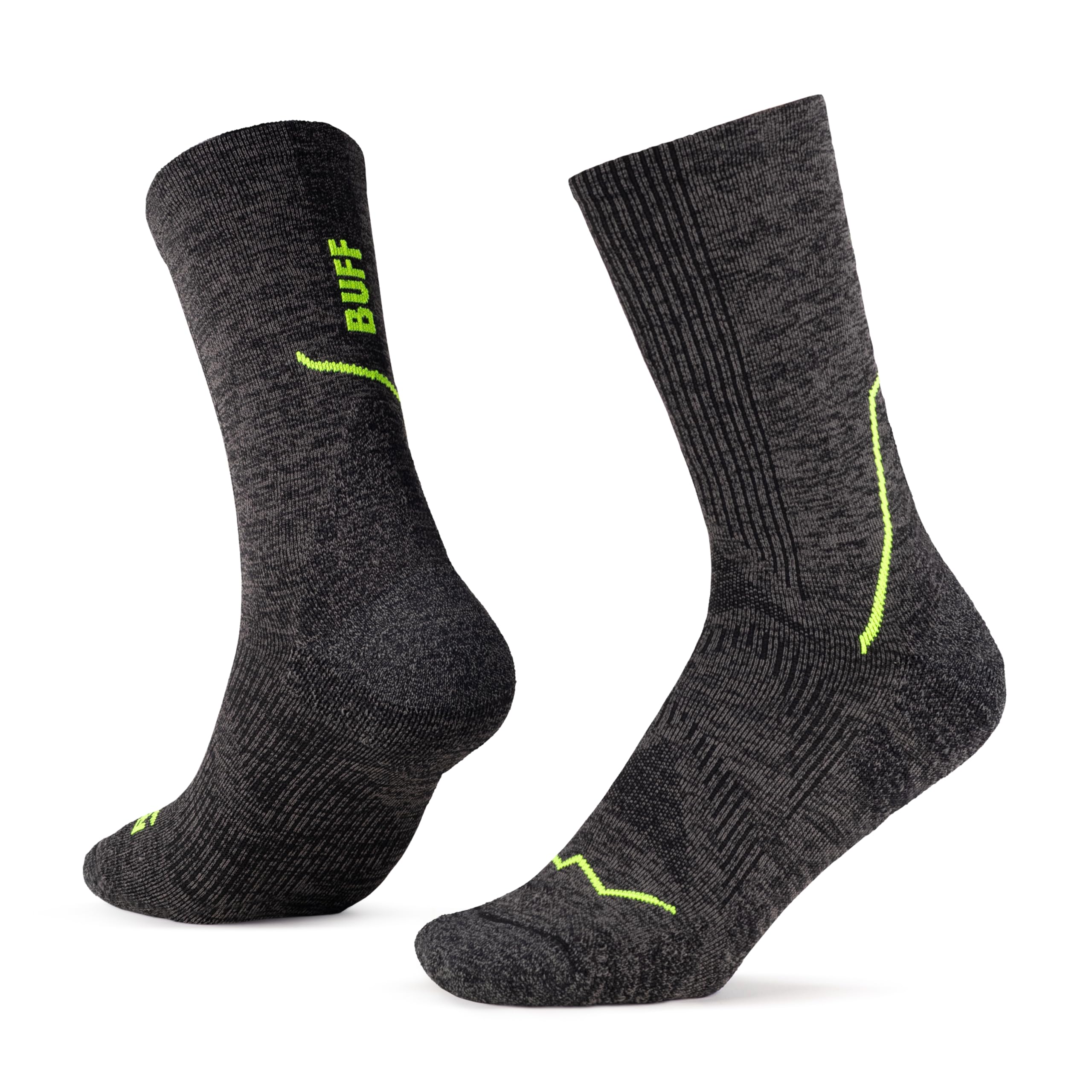 Buff (M, Black) Dryflx Urban Running Crew Socks