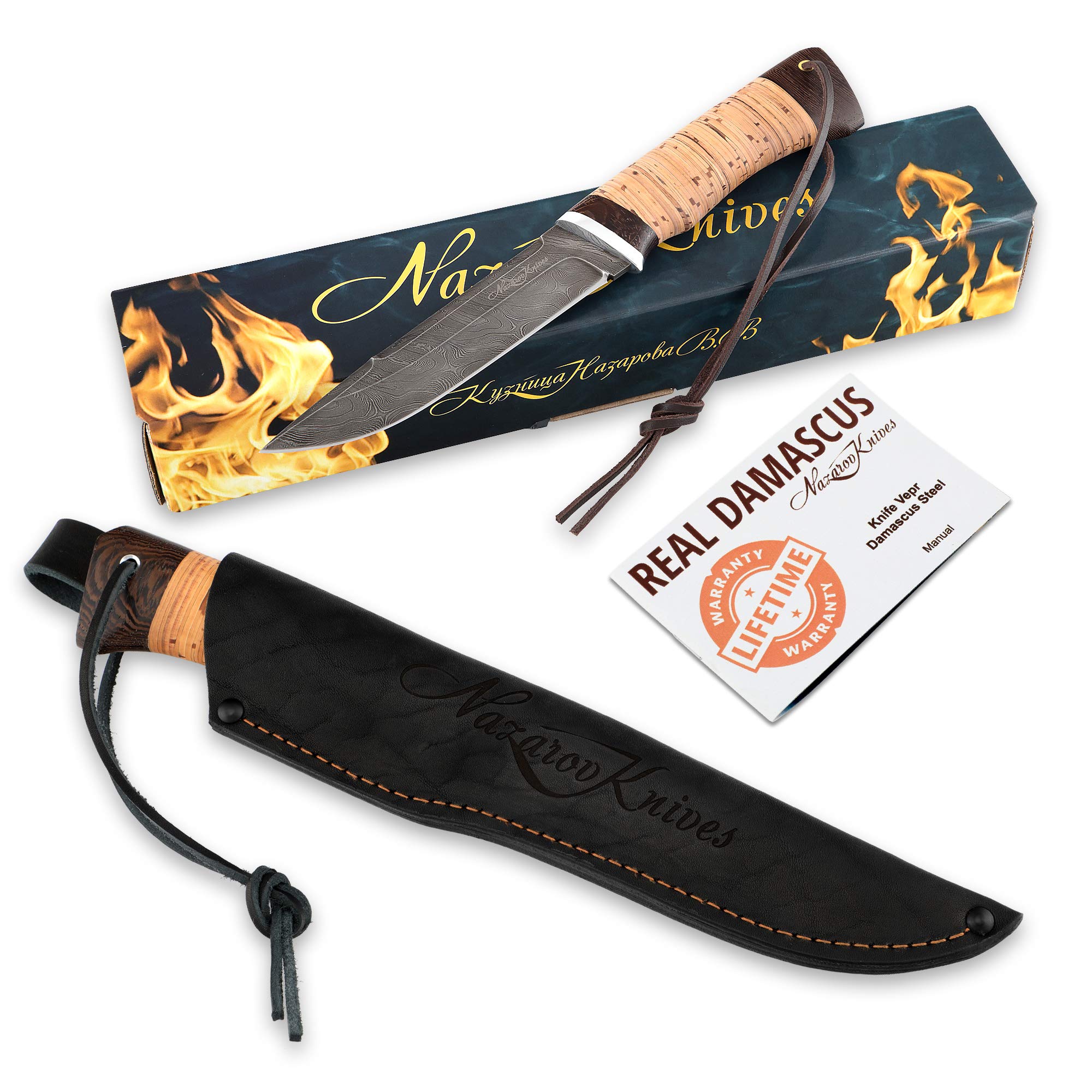 Hunting Knife Damascus Knife Skinning Knife for Hunting Real