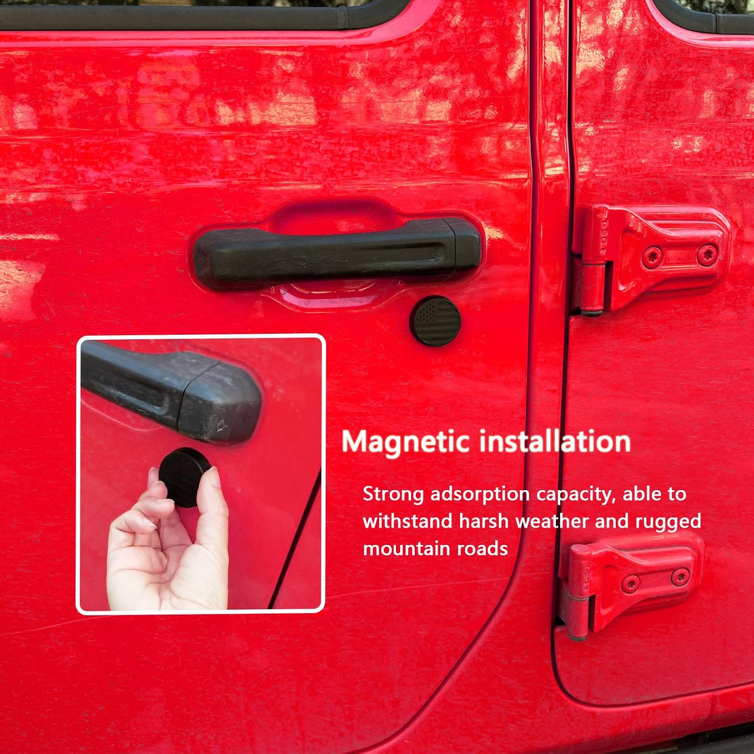 Magnetic Keyhole Covers for 2007-2018 Jeep Wrangler JK JKU Door Tailgate image 5