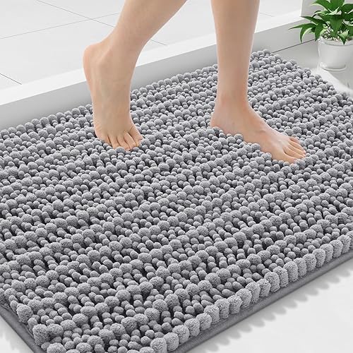 Miniatura 286 de Smiry Alfombras de Baño 24 x 16 pulgadas, Tapetes de Baño de Chenilla Extra Suaves y Absorbentes, Respaldo de Goma Antideslizante, Lavable a Azul