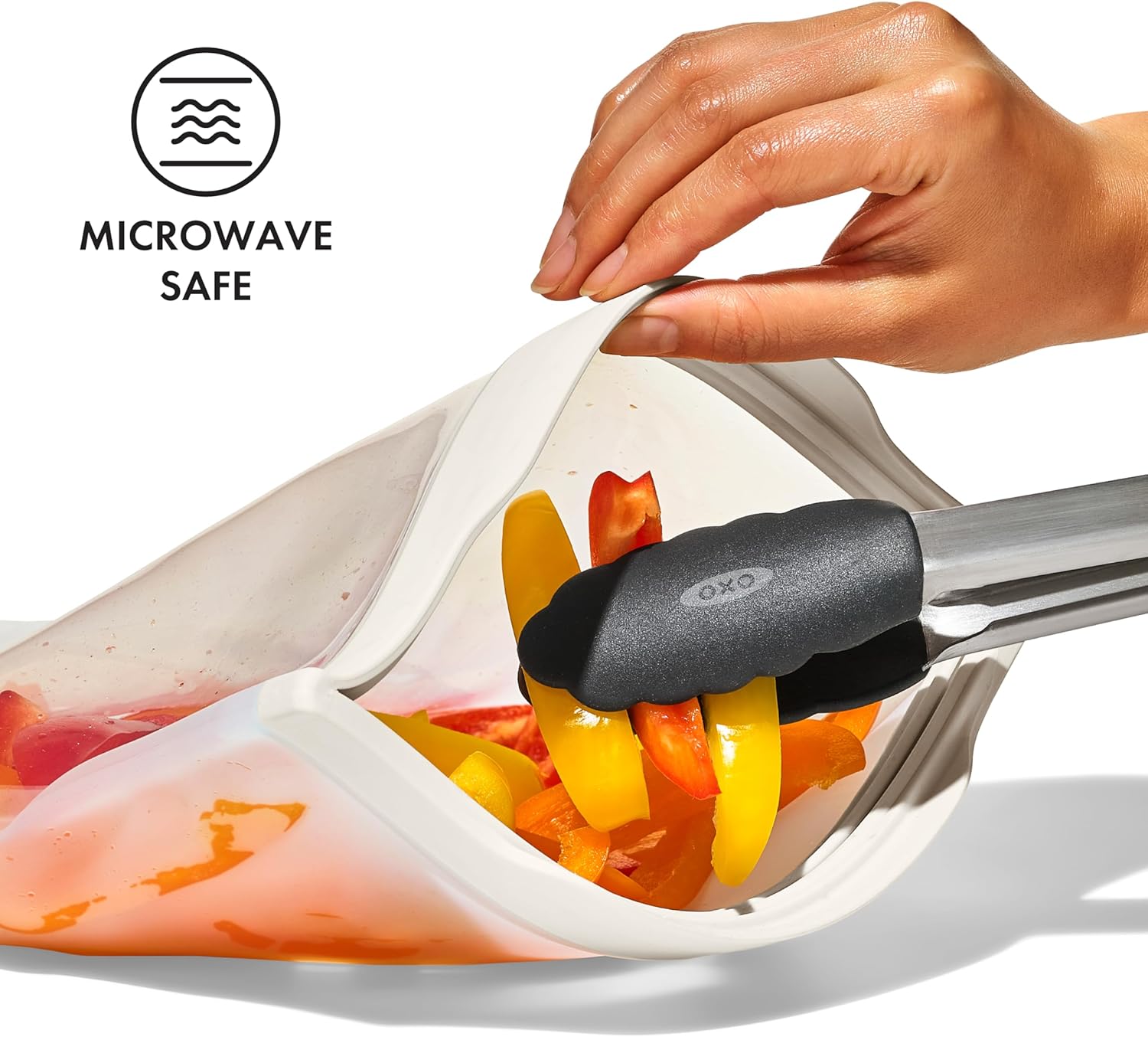 OXO Good Grips Silicone Reusable Bag – Gallon Bag (128 oz) - Oat - Image 4