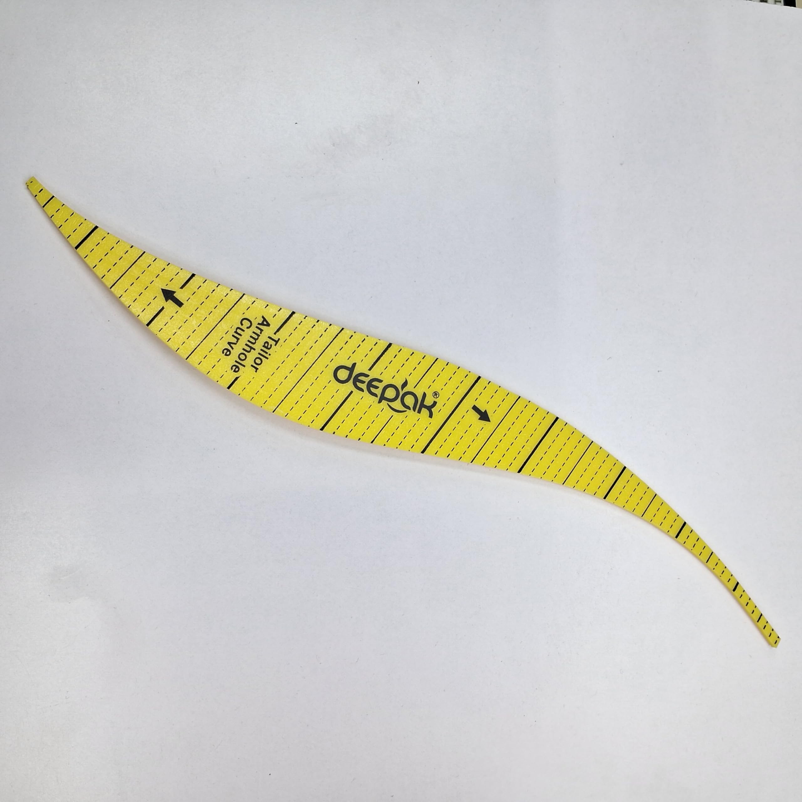 Deepak Tailor Armhole Curve Ruler Set, 3 Pieces, Yellow Sewing Pattern Template for Sleeve Cutting 2