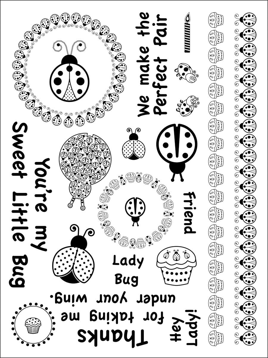 Stamping Scrapping Spellbinders Matching Clear Stamps-Splendid Circles Sweet Bugs