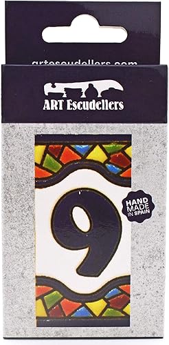 Miniatura 3 de Números de casa 3 pulgadas. Azulejos de números de casa pintados a mano para letreros, direcciones y nombres. Números de dirección para casas.