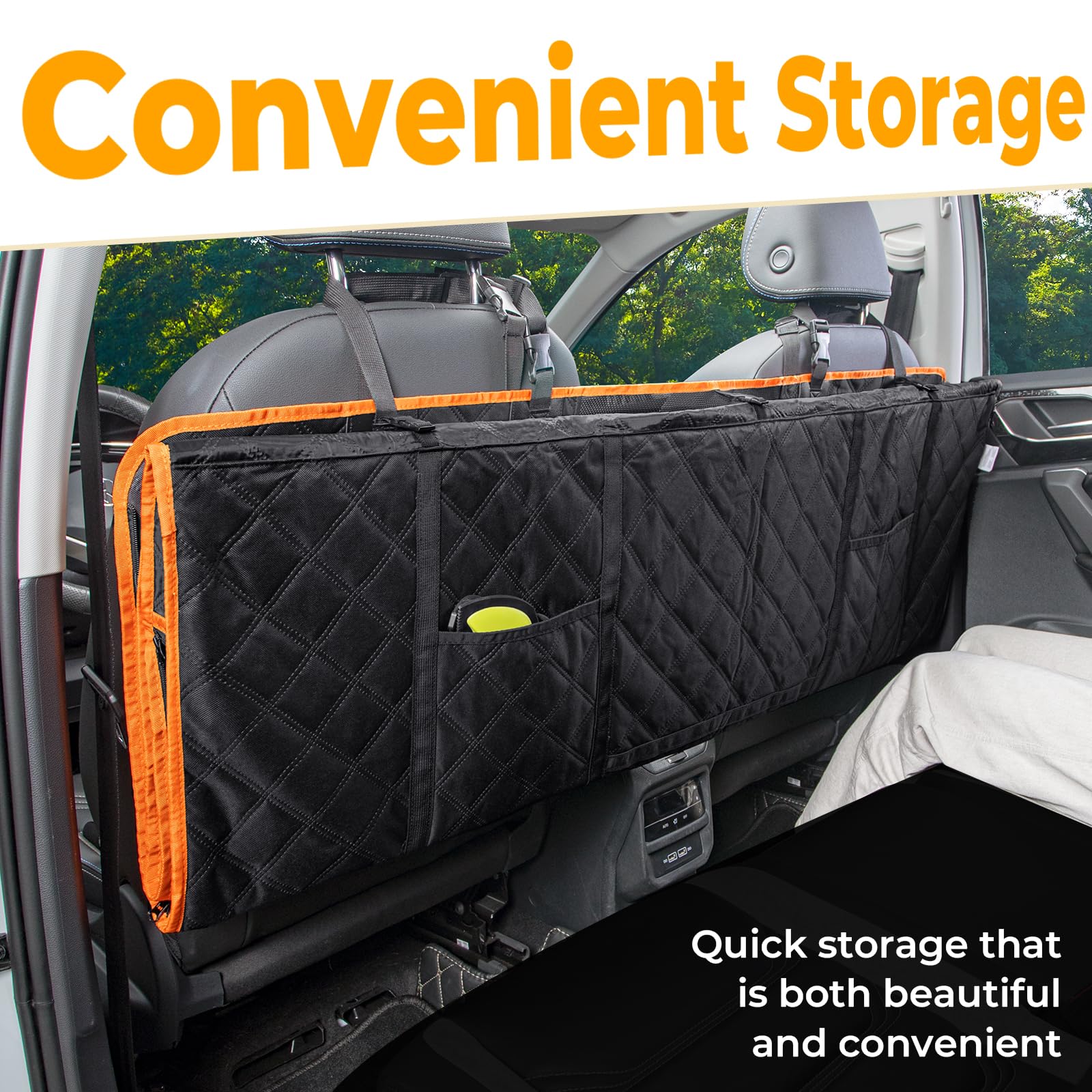 Pecute Coprisedile Auto per Cani Fondo Rigido, Fino a 180 kg | Impermeabile, Antiscivolo. Aumenta 40% Spazio. Adatto cani e Gatti. Facile da Piegare. Con Imbracatura Sicurezza