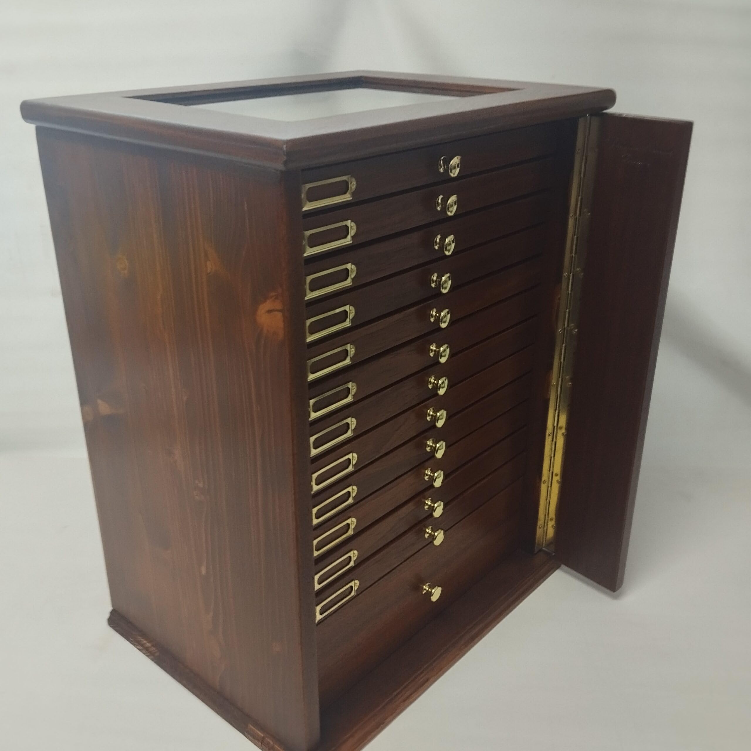 Monetario de Madera con 16 cajones para Monedas y medallas, Personalizable con Grabado láser, artesanía Italiana, numismática, coleccionistas