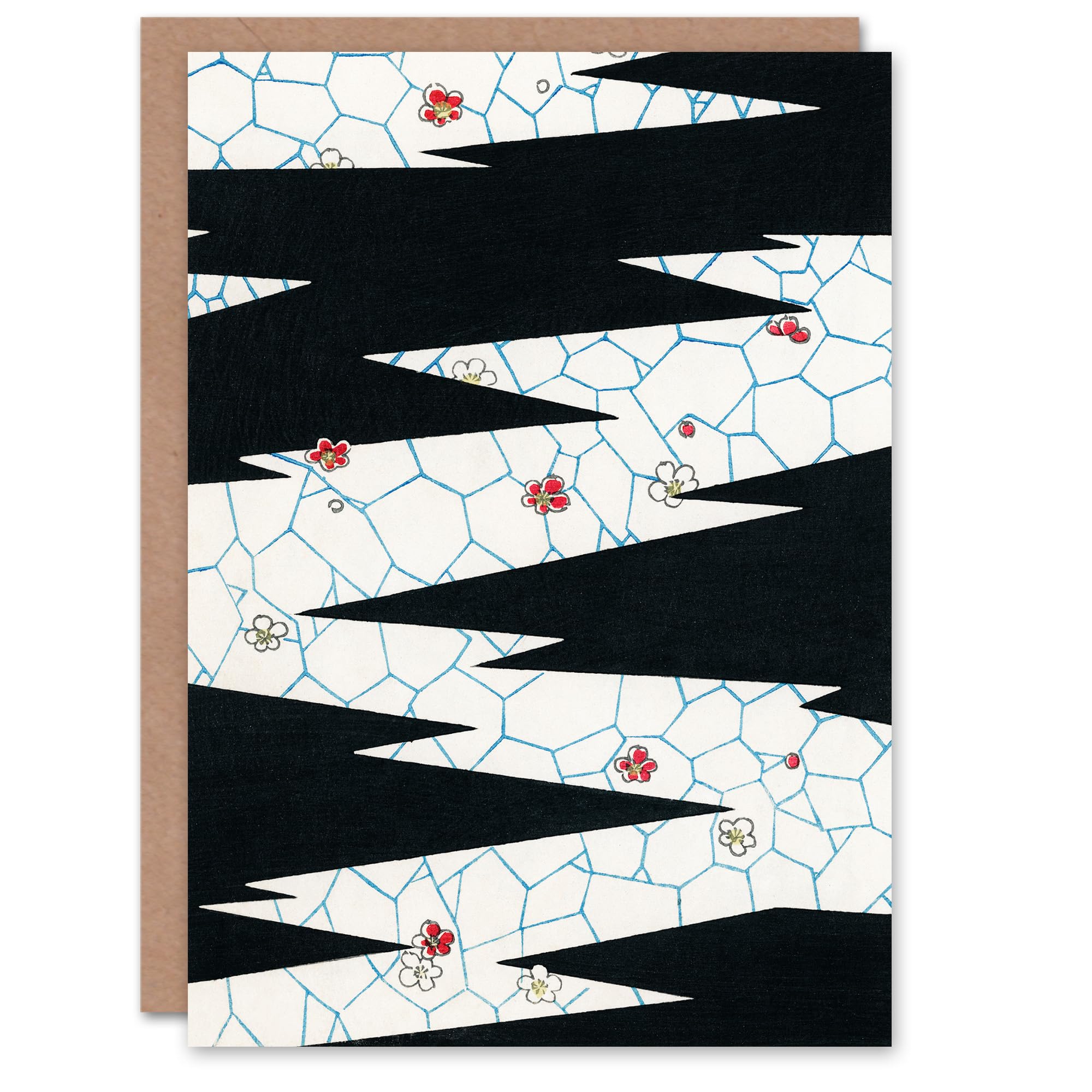 Artery8 Shin Bijutsukai Japanese Art Card Flowers On Footpath Pattern