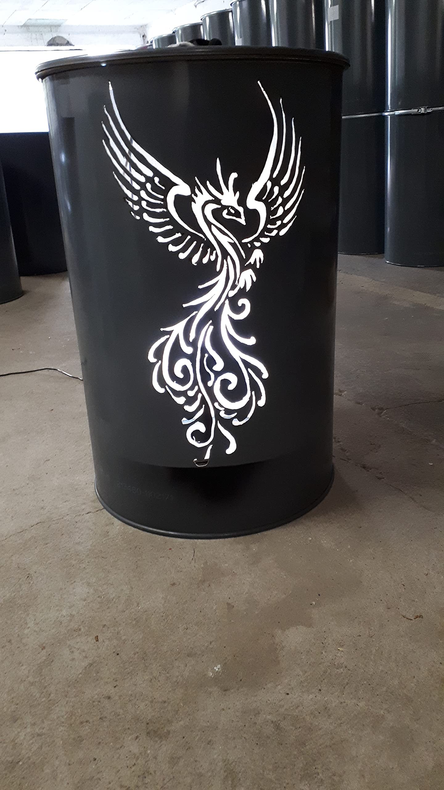 Feuertonne mit Wunschmotiv