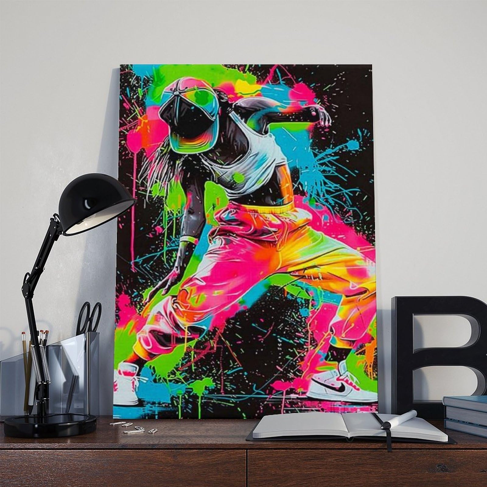 Poster da parete in tela con stampa di danza hip hop, decorazione per camera da letto, ufficio, stanza, regalo, 61 cm di lunghezza x 91,4 cm di larghezza