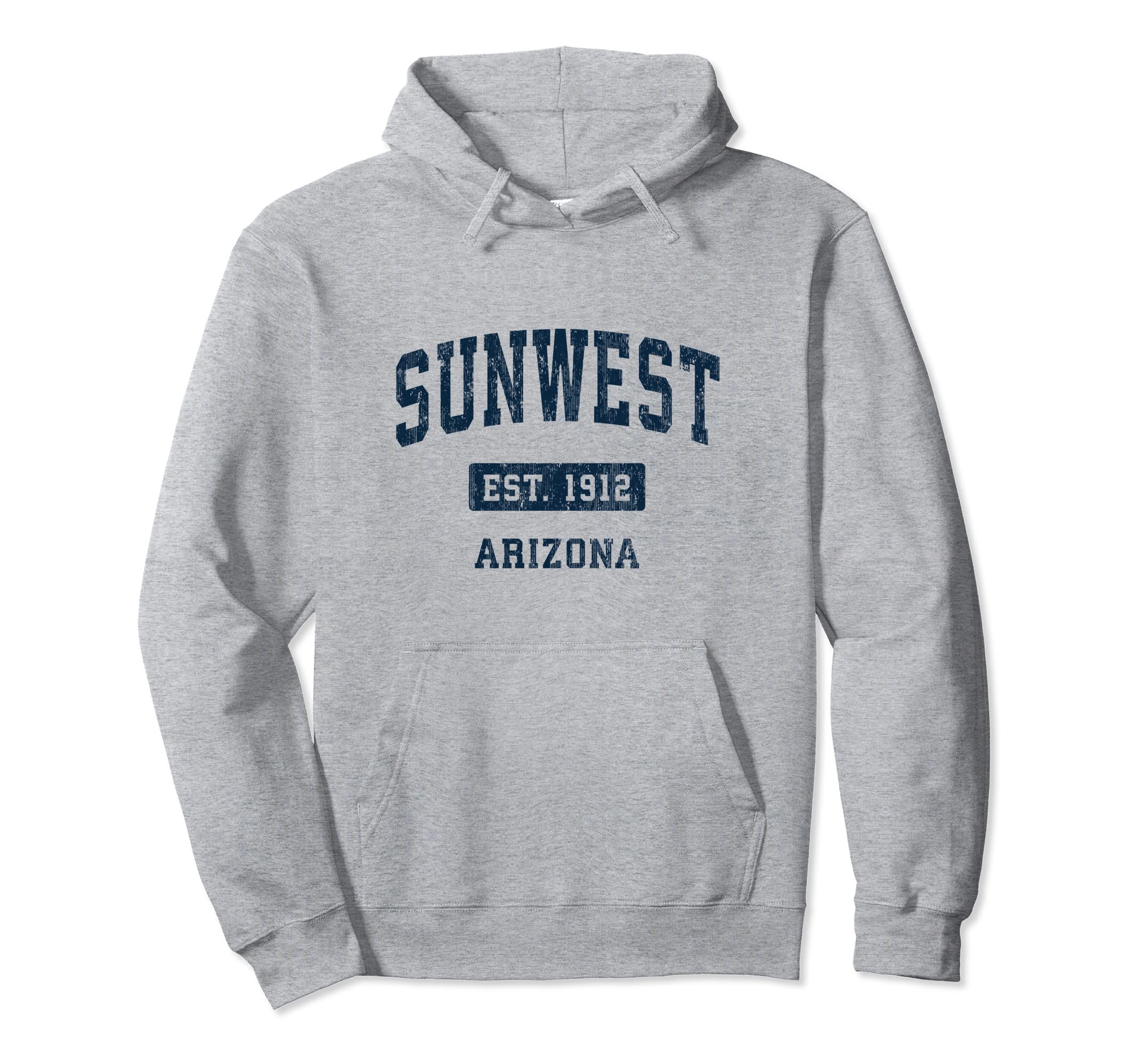 Sunwest Arizona AZ Vintage Sports Established Navy Design Pullover Hoodie