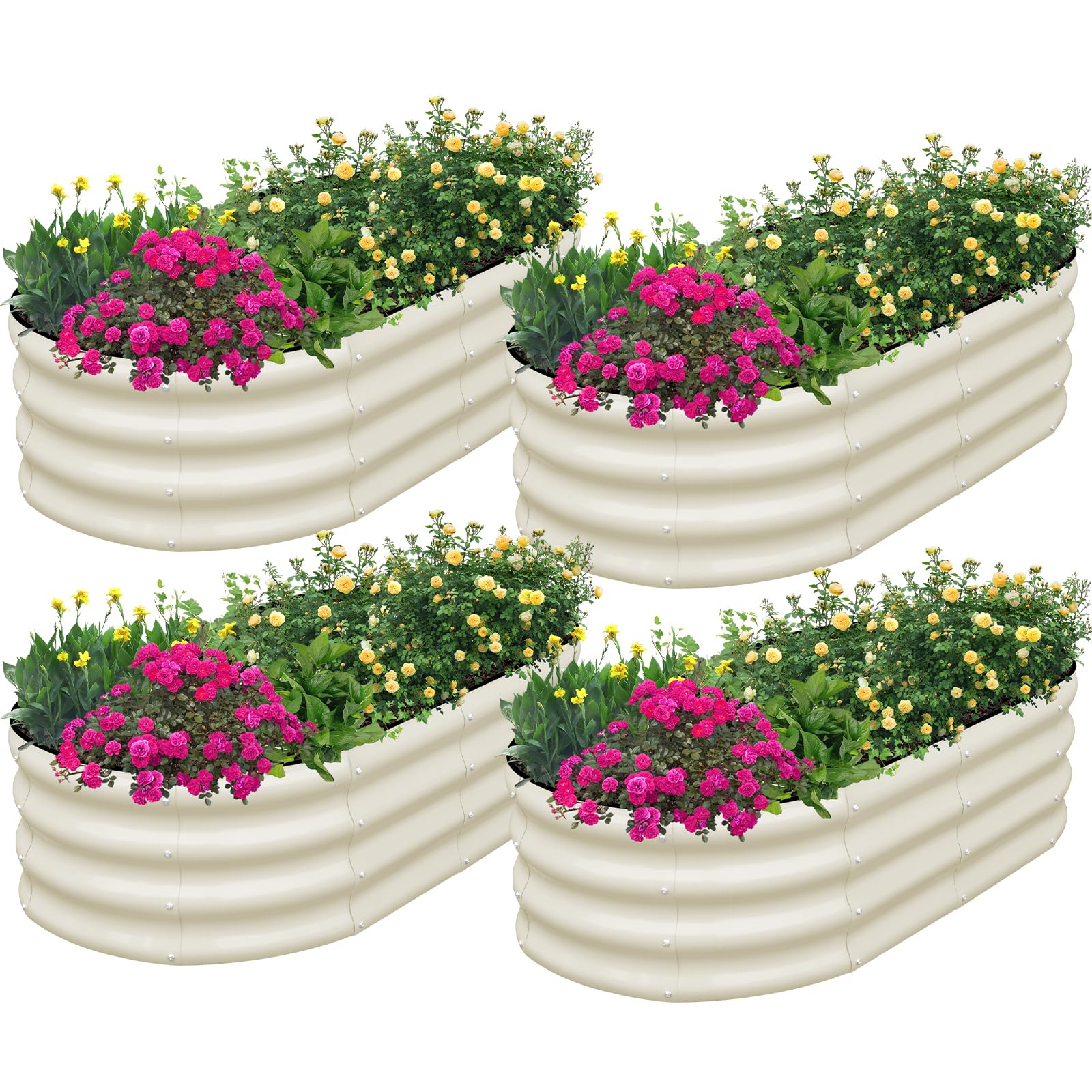 Galvanized Raised Garden Bed - 6x3ft Outdoor Planter -12