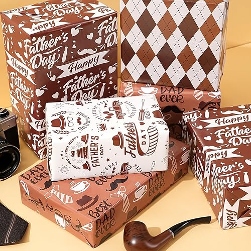 Miniatura 3 de Ulmasinn Papel de regalo de Navidad, 8 hojas planas con animales del bosque de Navidad, lunares, triángulos, feliz Navidad para niños, papel de