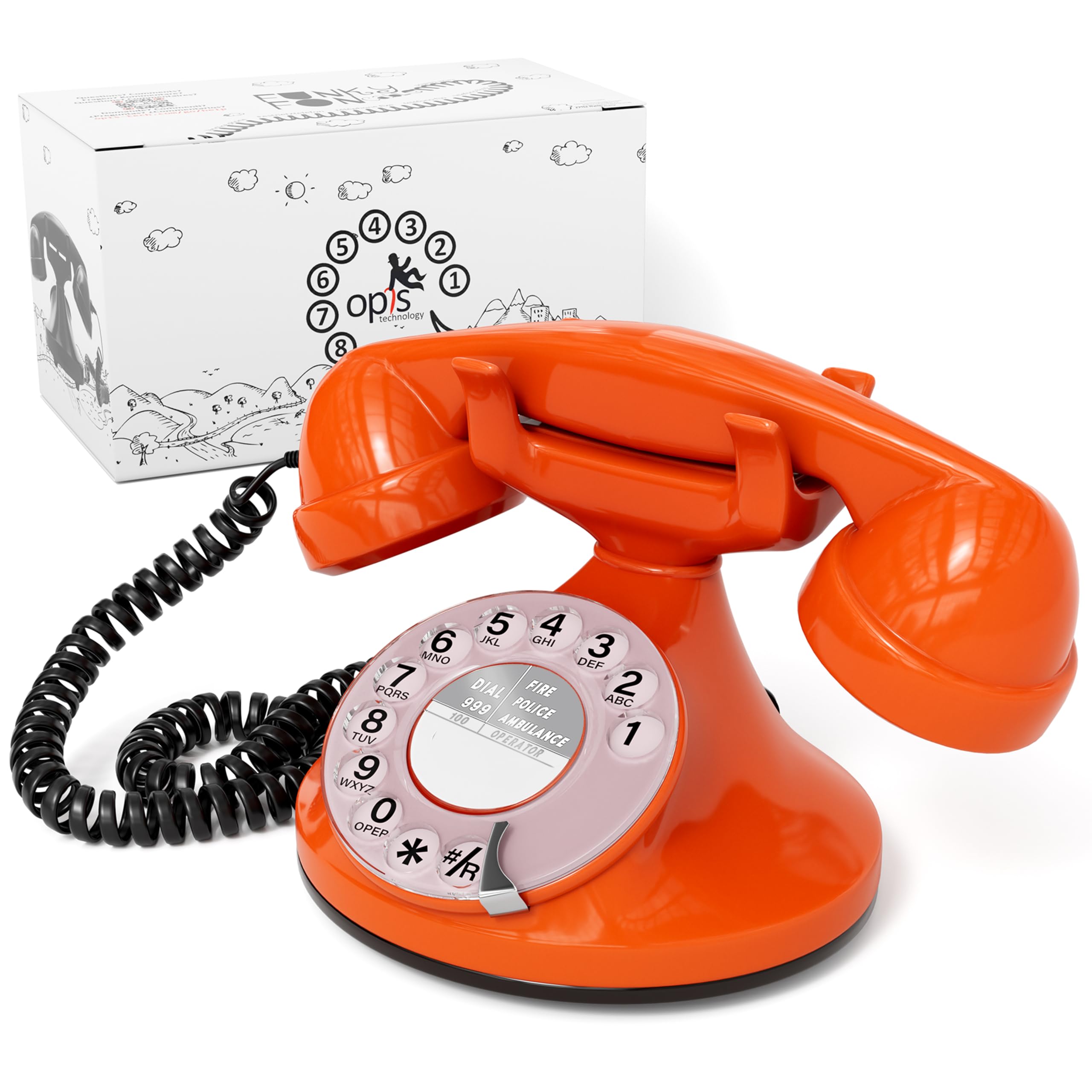 Opis FunkyFon Cable: A Retro Home Phone, Vintage Landline Phone