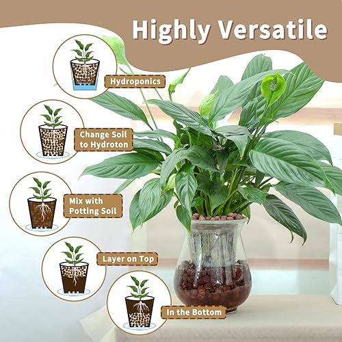 Miniatura 6 de Bolas de leca de 2.2 libras para plantas de interior, guijarros de arcilla expandida para plantas hidropónicas, mezcla para macetas de orquídeas,