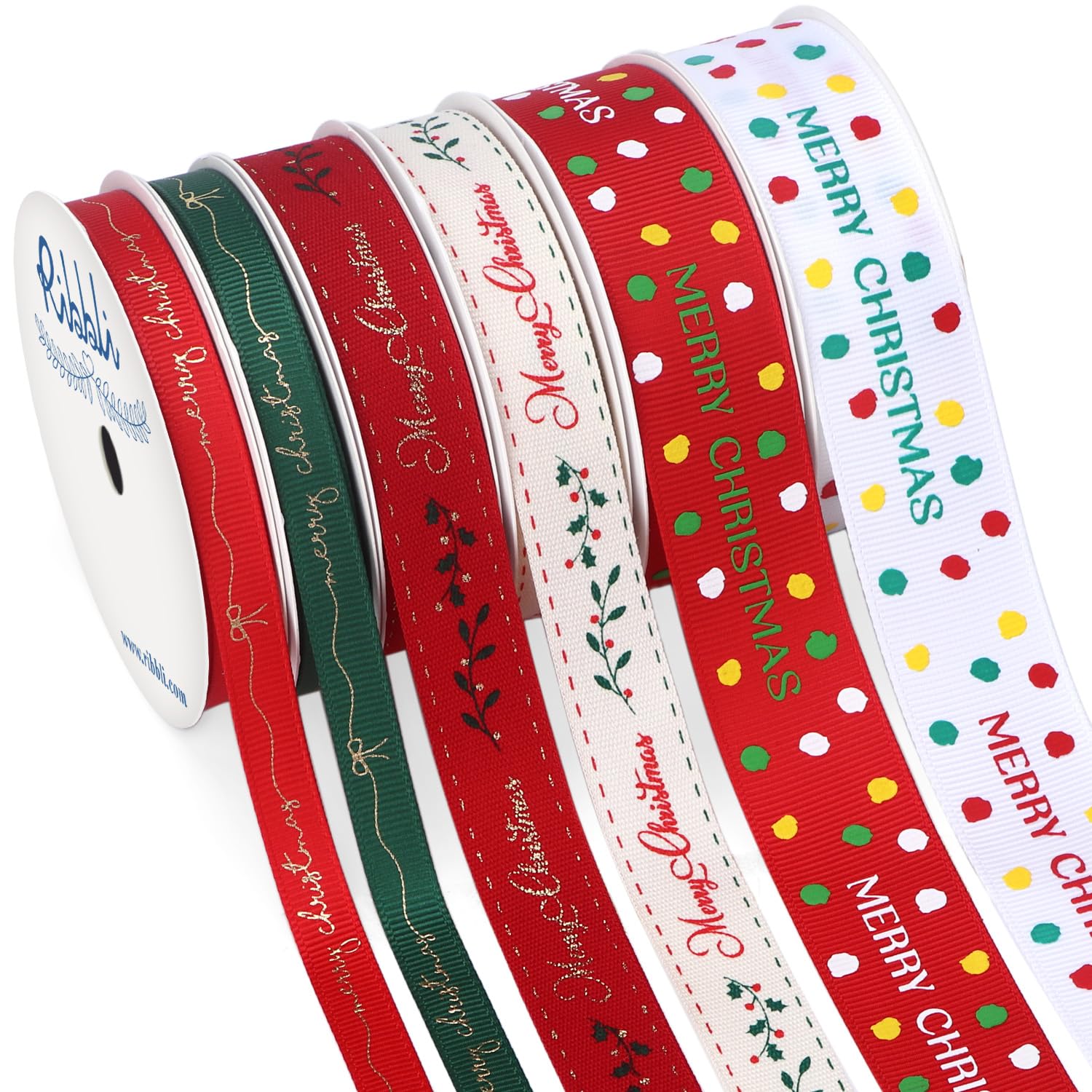 Amazon.com: Ribbli Christmas Ribbon for Gift Wrapping Merry Christmas ...