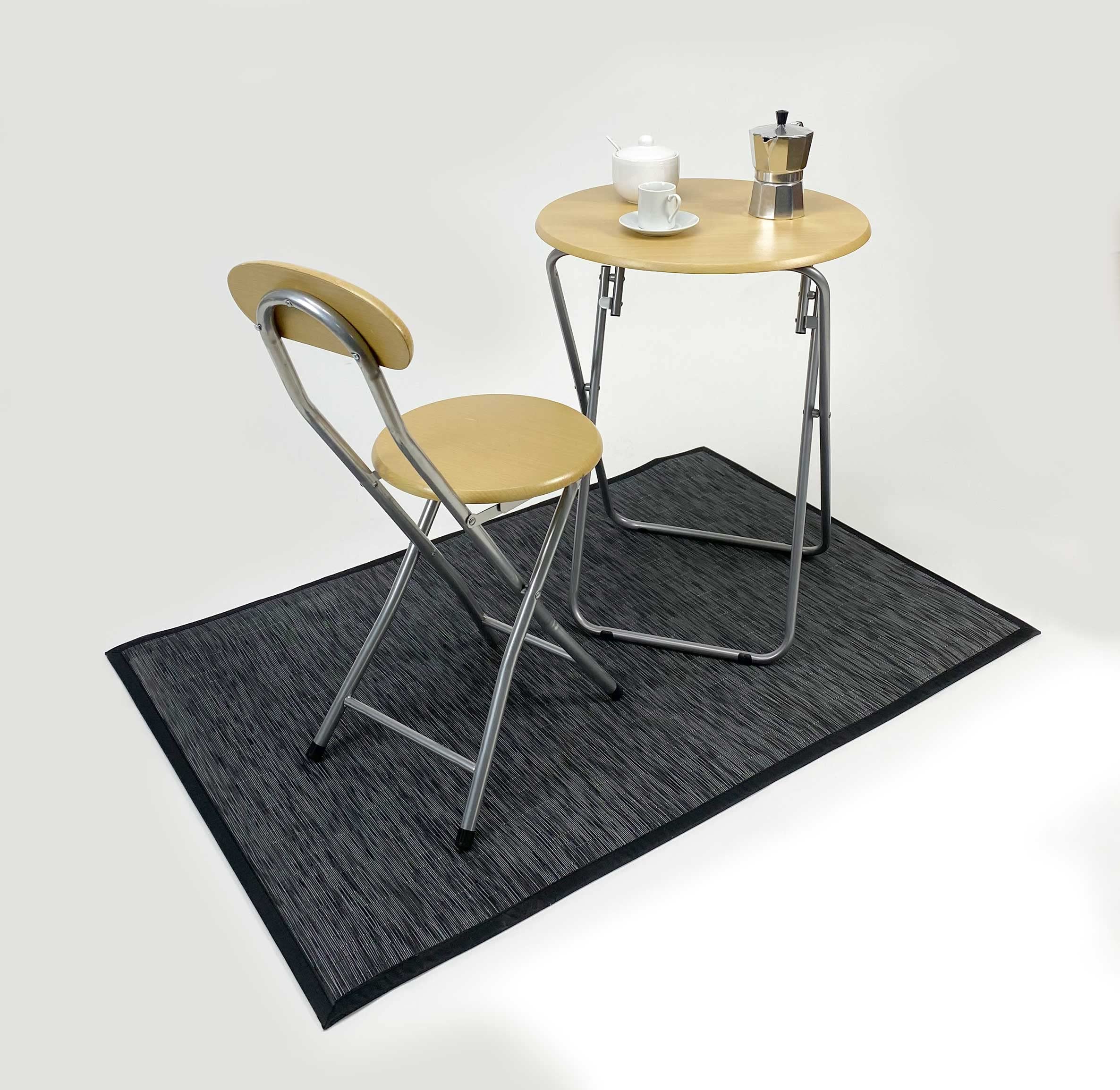 The Secret Home - Mesa Redonda Plegable de Madera - Color Madera Natural - Alto: 66 cm x Diámetro: Ø48 cm - Ideal para Cocina, Terraza o Jardín