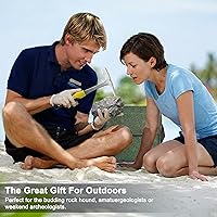 Vista 5 de Kit de martillo de selección de rocas de geología, herramientas de martillo de geología, martillo de roca de 32 onzas y cinceles con lupa