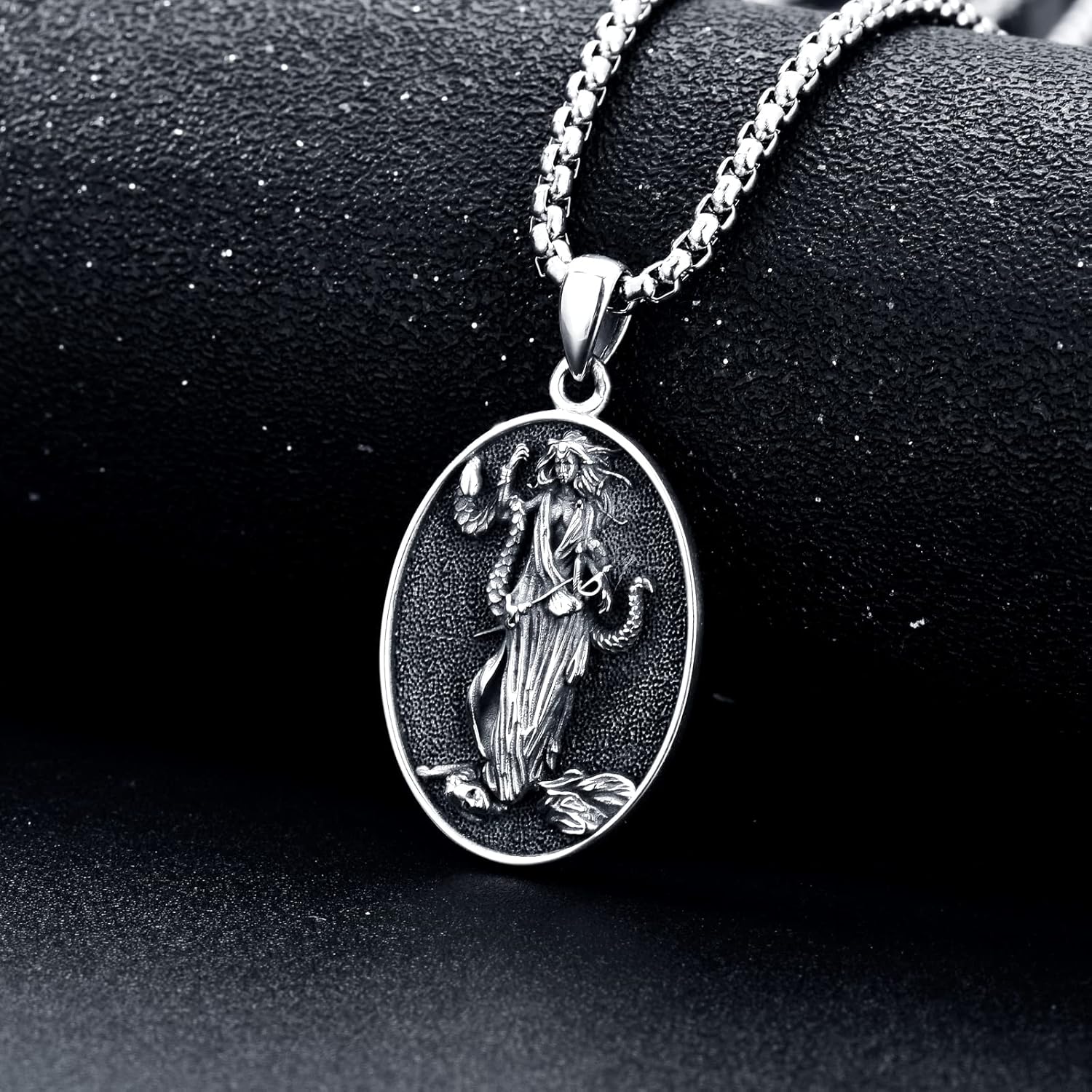 Seiyang 925 Sterling Silver Mythology | Paganism | Egyptian Necklace Jewelry Gift for Men Women with 2mm 22+2 IN Rolo Chain (with Gift Box) - Image 4