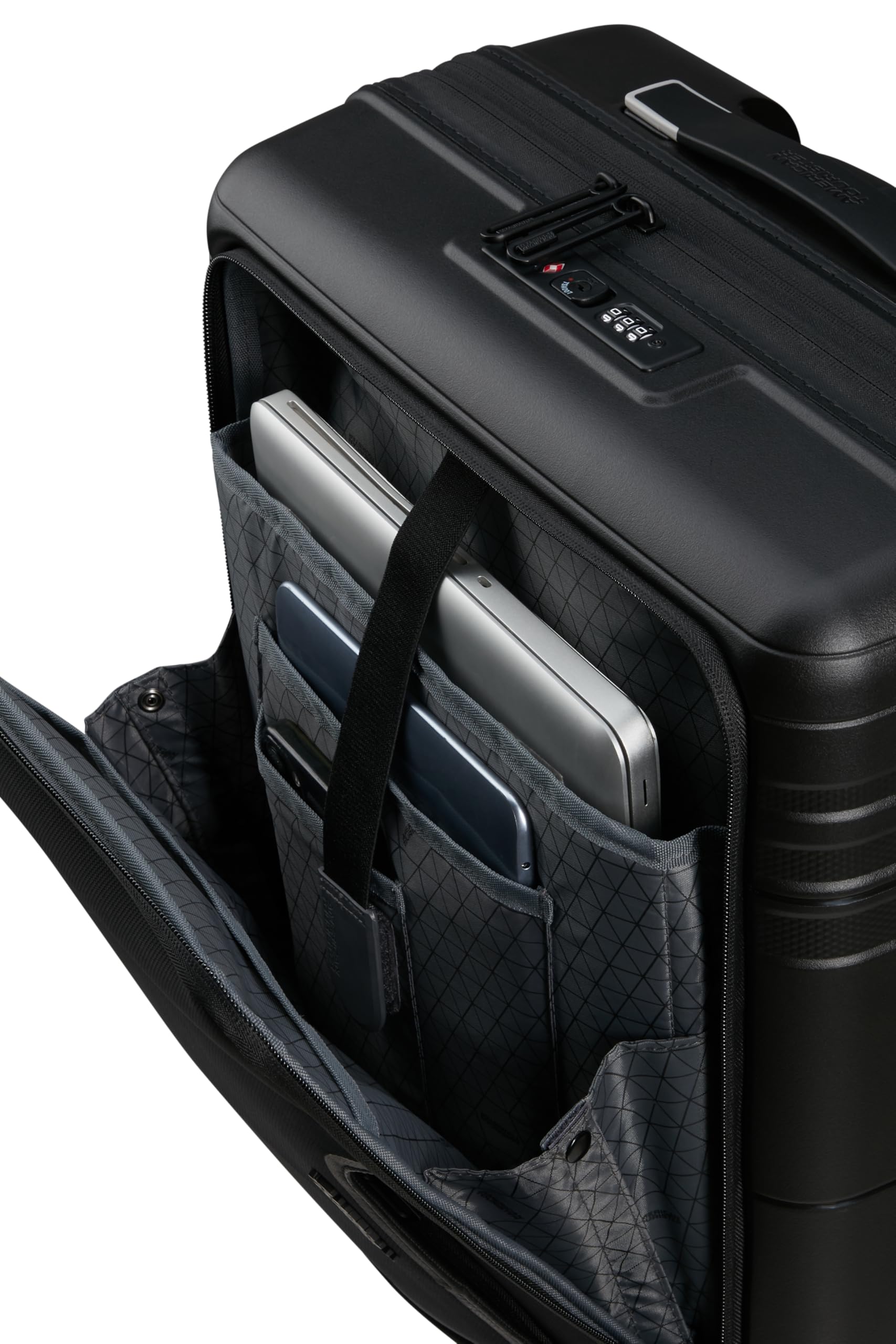 American Tourister Hello Cabin - Spinner S, Expandible Hand Luggage, 55 cm, 39/45 L, Black (Onyx Black)