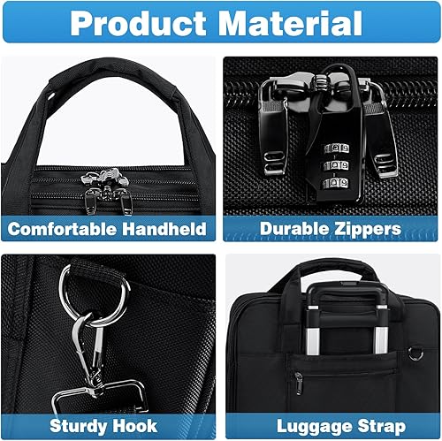 Miniatura 2 de GMAK Bolsa para computadora portátil para mujeres y hombres, maletín expandible para laptop con compartimento para computadora de 17.3 pulgadas,