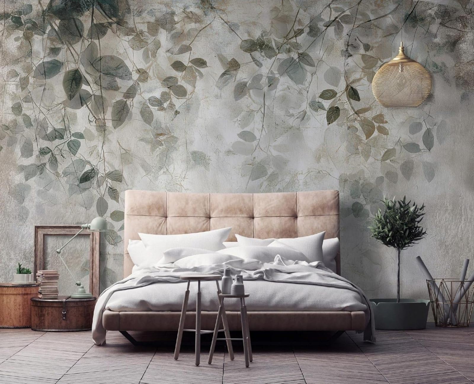 Kfjhgbdshhj 3D Mural Photo Mural-Wallpaper Botanical - For Living Room Bedroom - 3D Effect - Natural Leaves,200Cmx140cm Poster - Wall Sticker - Frameless Picture