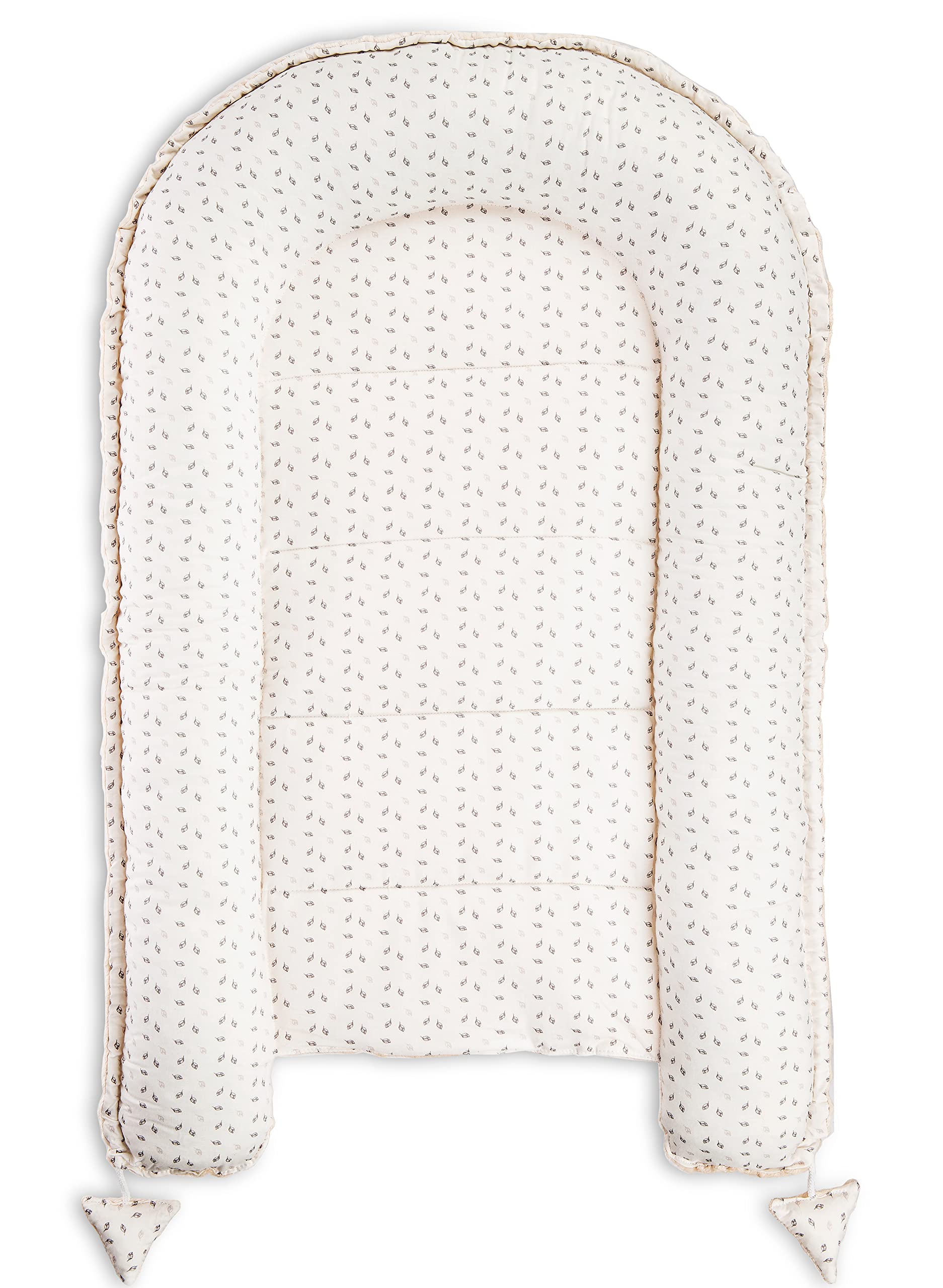 PIMKO Minky réducteur de Lit bébé 2 côtés bébé Cocon Baby Nest Nourrissons cocons pour lit pour Nouveau-né Nid de bébé Beige Minky