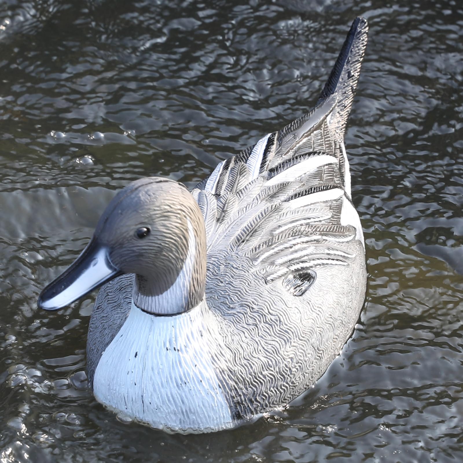 Señuelo de pato para caza, equipo de decoración de jardín (paquete de 2 señuelos de pato de cola larga)