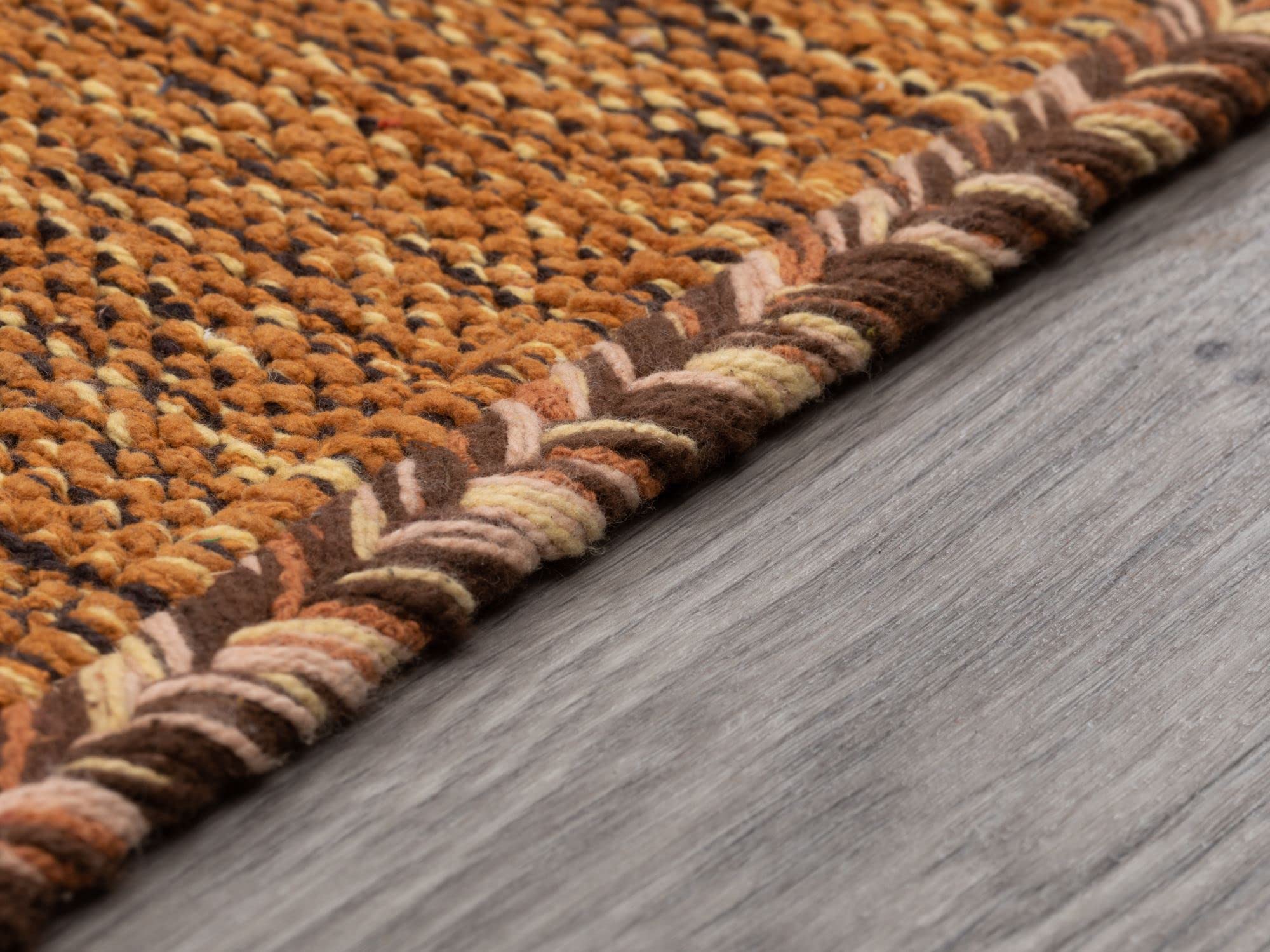 Steffensmeier Handwebteppich Muriani | Baumwolle | Wohnzimmer | Braun, handgewebt, Größe: 80x150 cm