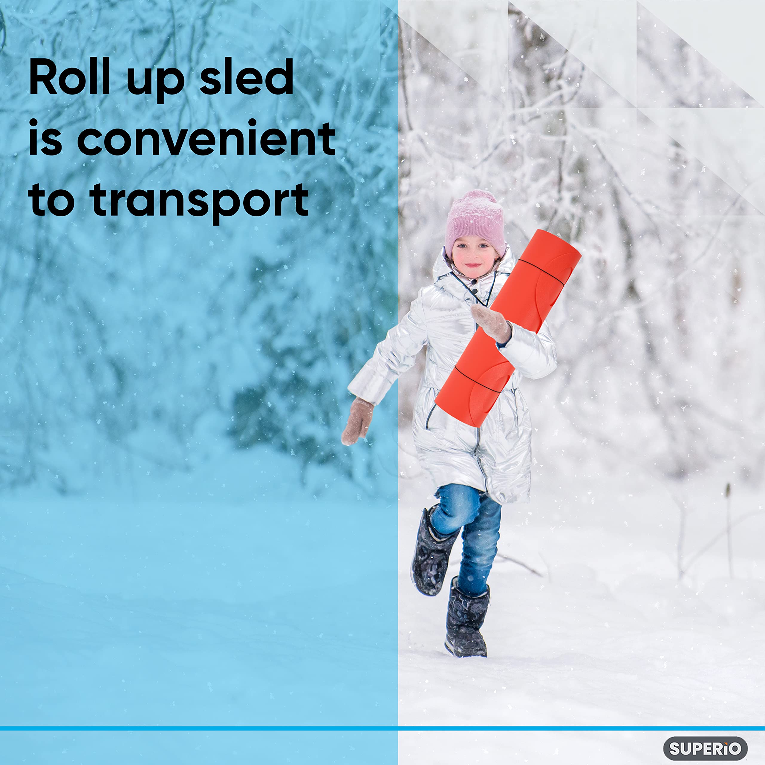 Superio 54" Carpet Sleds Trineo de Nieve, Unisex Adulto