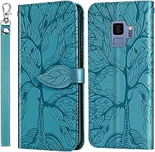 JayModCase Coque pour Samsung Galaxy S9, Premium en Cuir PU Multifonction Antichoc Etui à Rabat, Support Fentes Cartes Pochette de Portefeuille Cuir Coque Samsung Galaxy S9 - Bleu Ciel