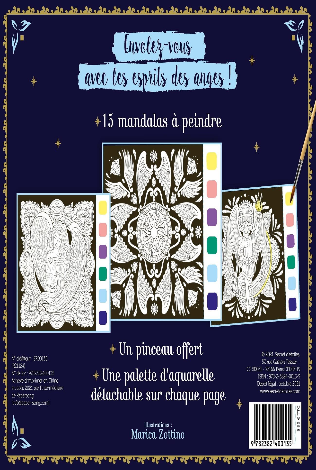 Mes mandalas à peindre : Esprits des anges: Avec 1 pinceau
