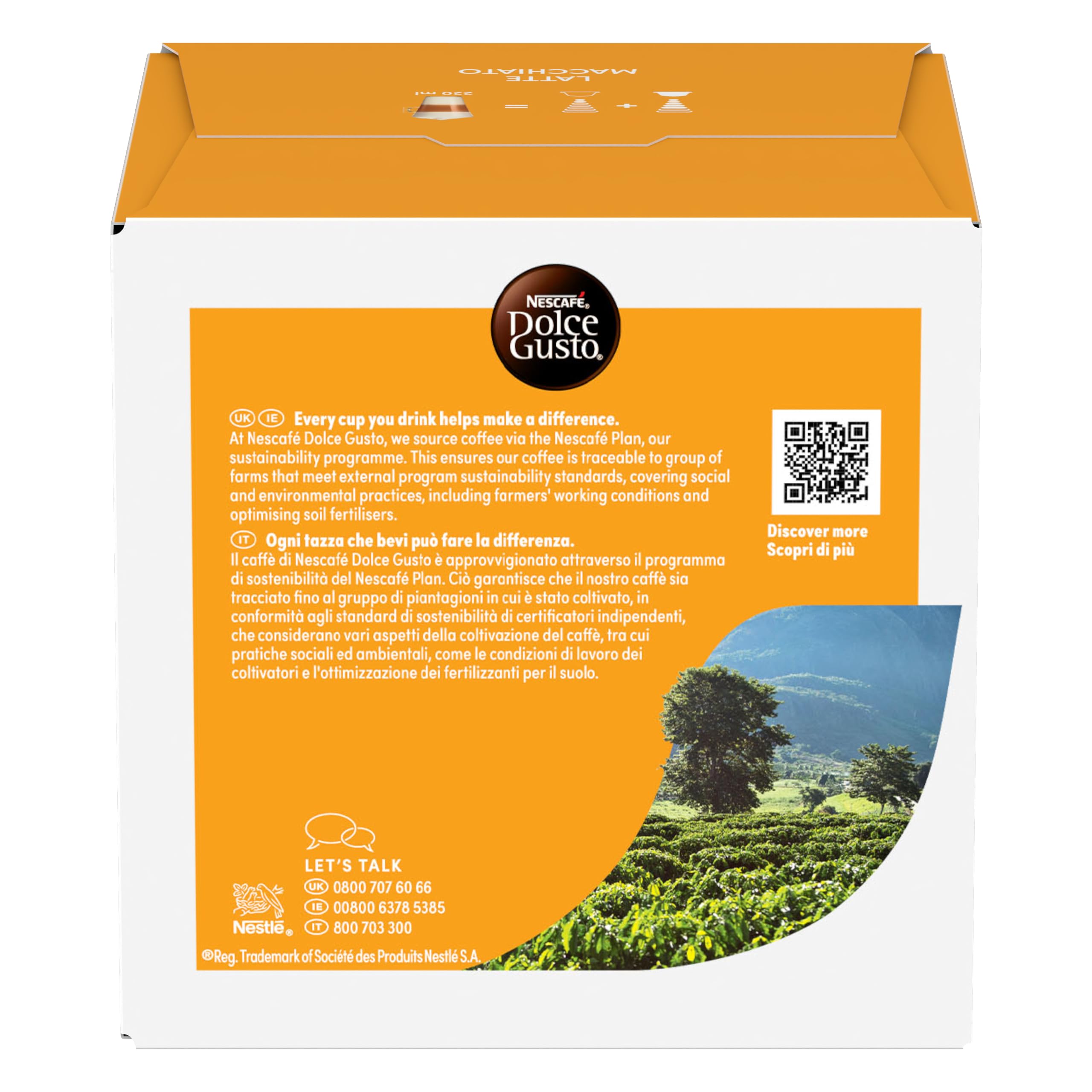 NESCAFÉ DOLCE GUSTO Latte Macchiato con Caffè, 6 Confezioni da 16 Capsule (96 Capsule Compatibili Nescafé Dolce Gusto)