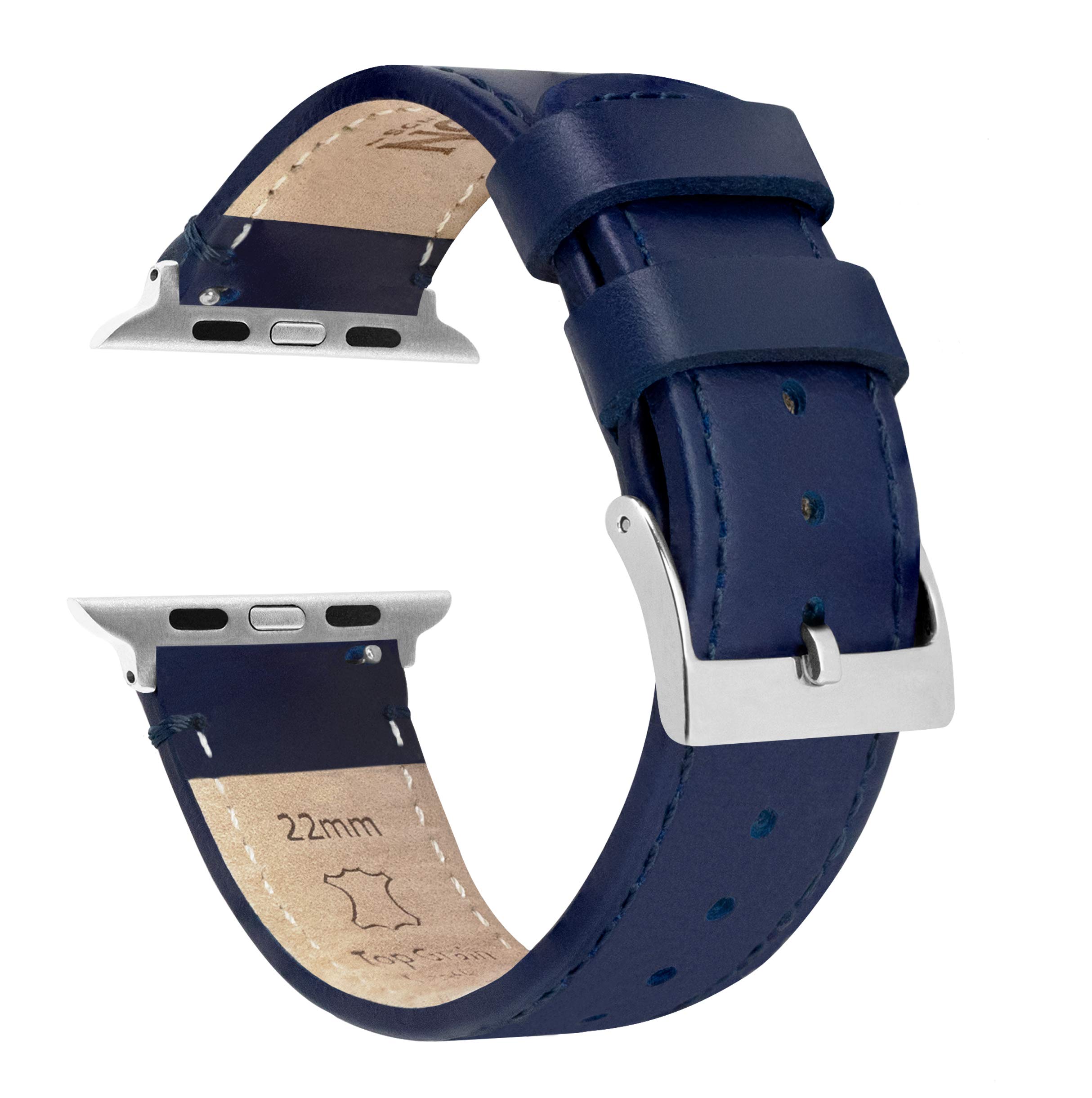 BARTON WATCH BANDS - Top Grain Leather Watch Bands Compatible with Apple Watch Models - 1, 2, 3, 4, 5, 6, 7, 8, 9, 10, SE, Ultra &amp; Ultra 2