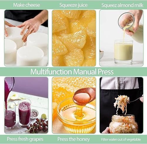 Miniatura 5 de Prensa manual de tintura de queso hierbas frutas vino con bolsas de filtro reutilizables barriles de acero inoxidable para jugo verduras vino aceite