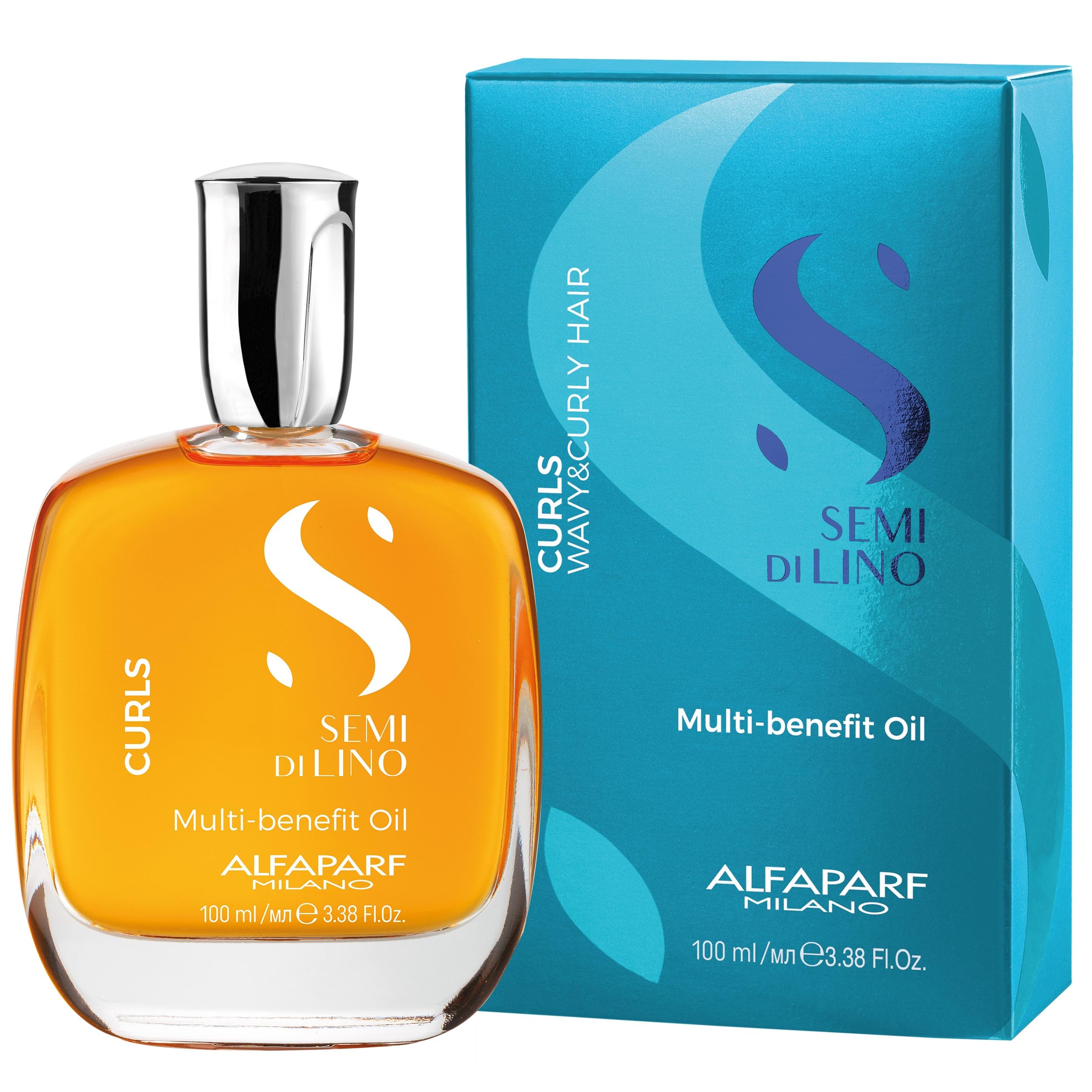 Alfaparf Milano Semi di Lino Curls Nourishing Hair Oil for Wavy and Curly Hair- Lightweight Multi-Benefit Serum - Reduces Frizz - Adds Shine and Hydration - Humidity and Heat Protection - 3.38 fl. oz.