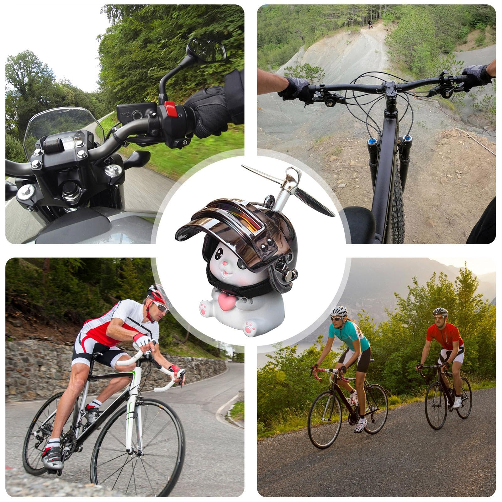 Décoration de guidon de moto, ornement de guidon | Décor de vélo pour les | Accessoires de décoration de guidon de vélo de moto, ornements de voiture avec casques et vis à air pour et adultes