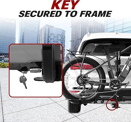 Miniatura 5 de BV Soporte de enganche de bicicleta para automóvil, camión, SUV, diseño de inclinación inteligente estilo bandeja (estándarneumático grueso 2