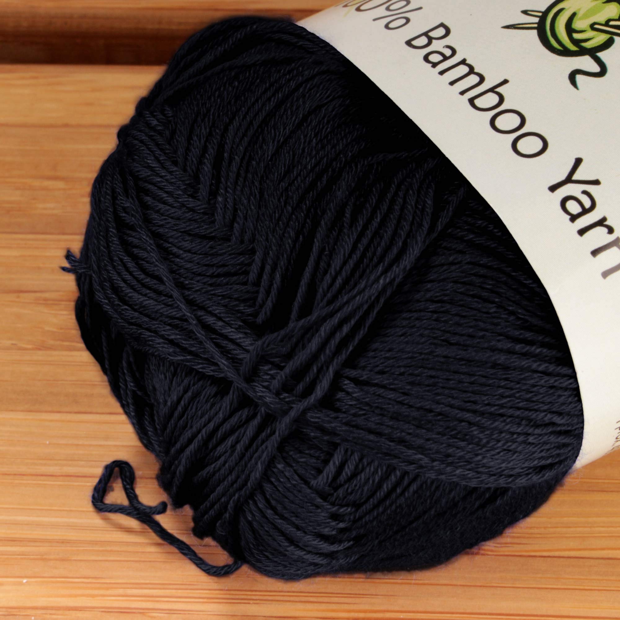Bamboomn brand – Lace peso filato 100% rayon from Bamboo – 50 g/Skein Style B665 – 2/4/10 matasse 4 Pack Jet Black