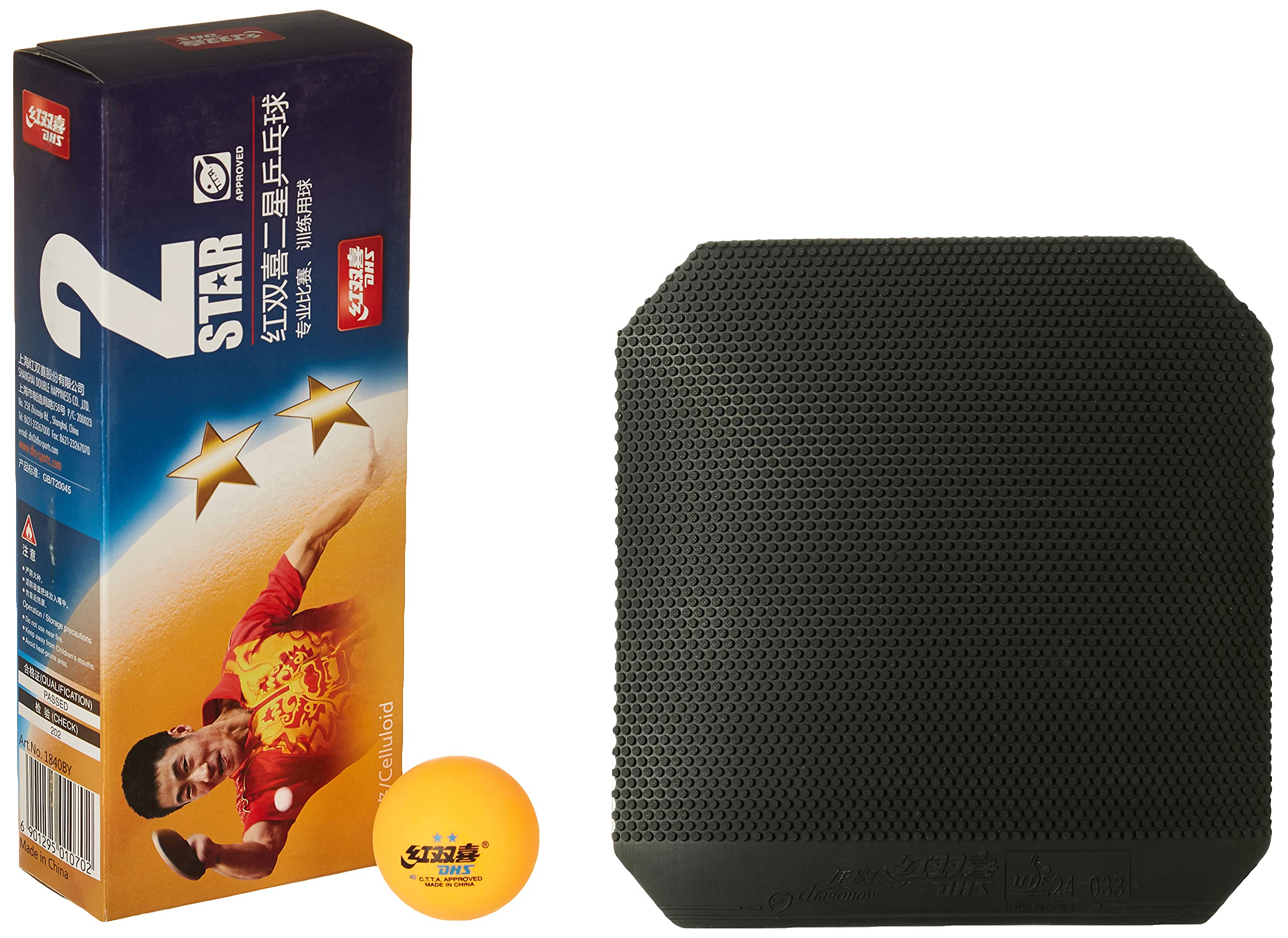 DHS TT RUBBER DN WITH TT BALL 40MM 2 STAR ORANGE (70 Pcs Box)-image-4