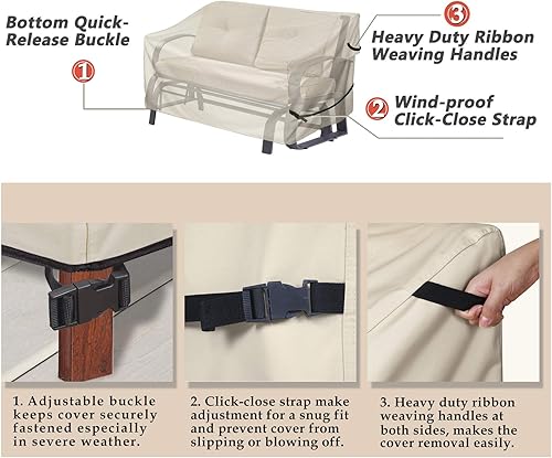 Miniatura 4 de Porch Shield Funda para sofá de 3 plazas para patio, funda impermeable para sofá de asiento profundo, 86 pulgadas de ancho x 38 pulgadas de