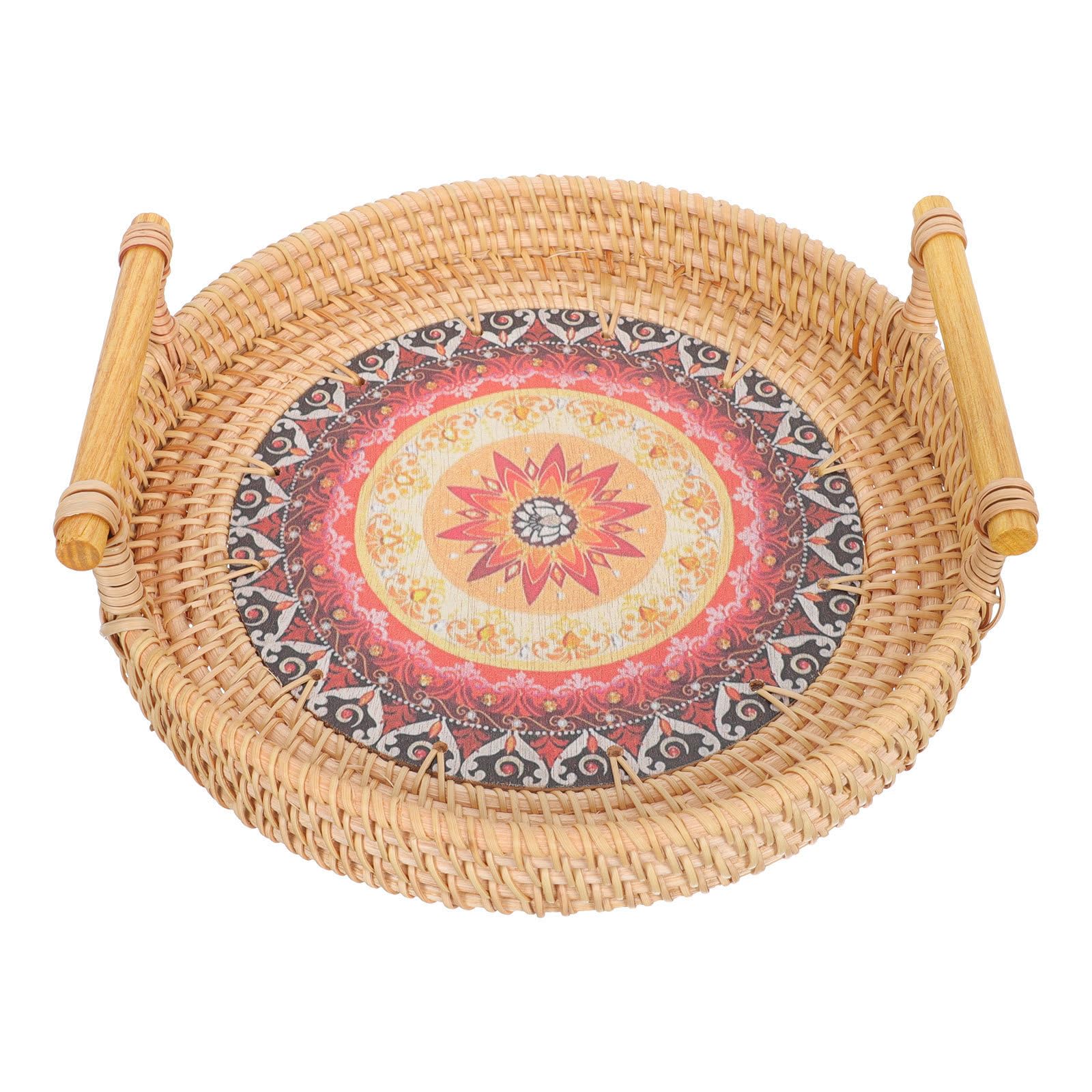 Cesta tejida de ratán elegante y ligera, cesta con asas para decoración de hotel