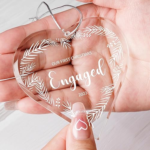 Miniatura 6 de Regalos de boda para parejas, adornos de Navidad para colgar en el árbol, decoración para recién casados, Navidad, 2023, nuestra primera Navidad