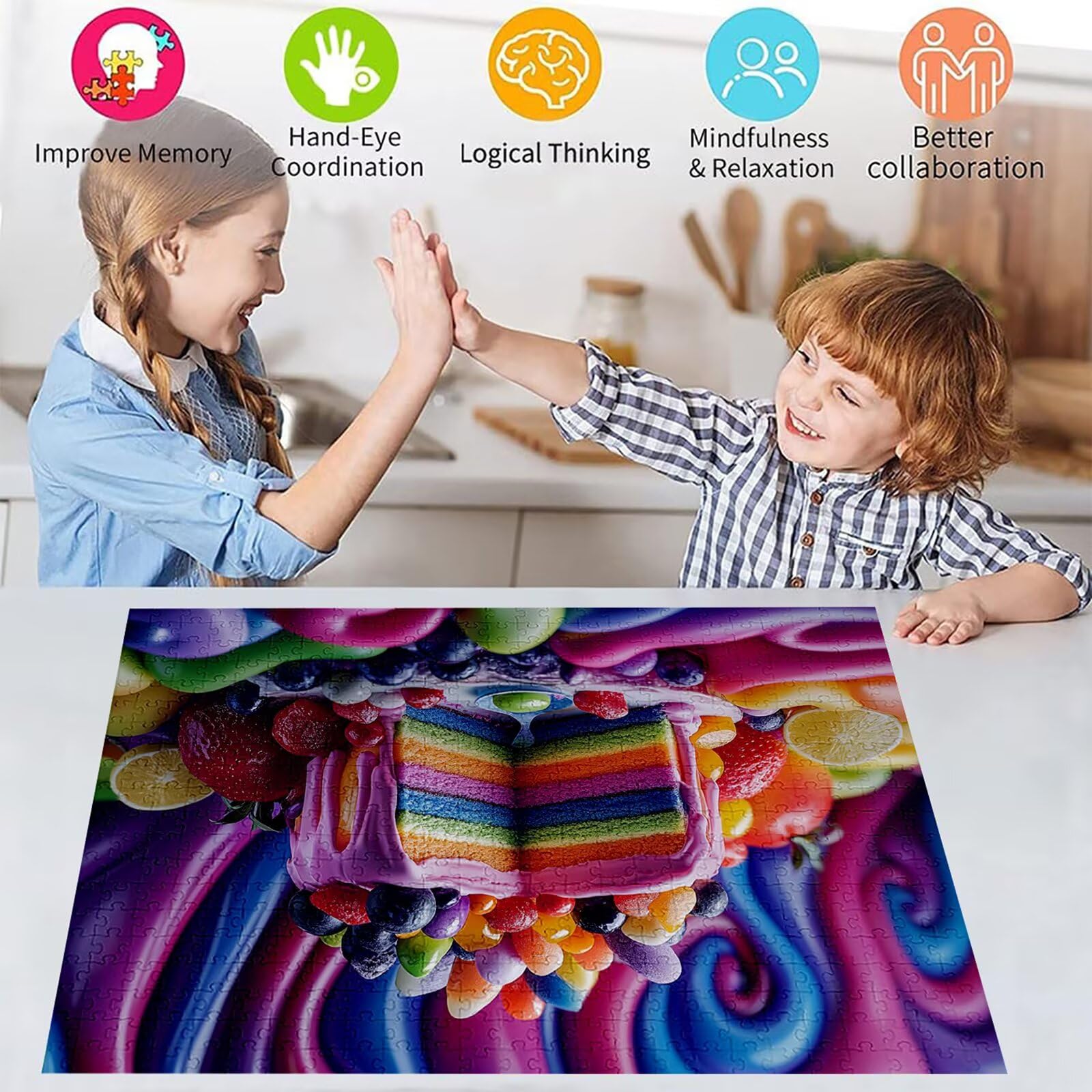 Puzzle 4000 elementów ciasto puzzle dla dorosłych owoce 141 x 87 cm Unikalne rzemiosło klasyczne 3D drewniane układanki do rodzinnych gier aktywnych, układanka do samodzielnego wykonania nawet do