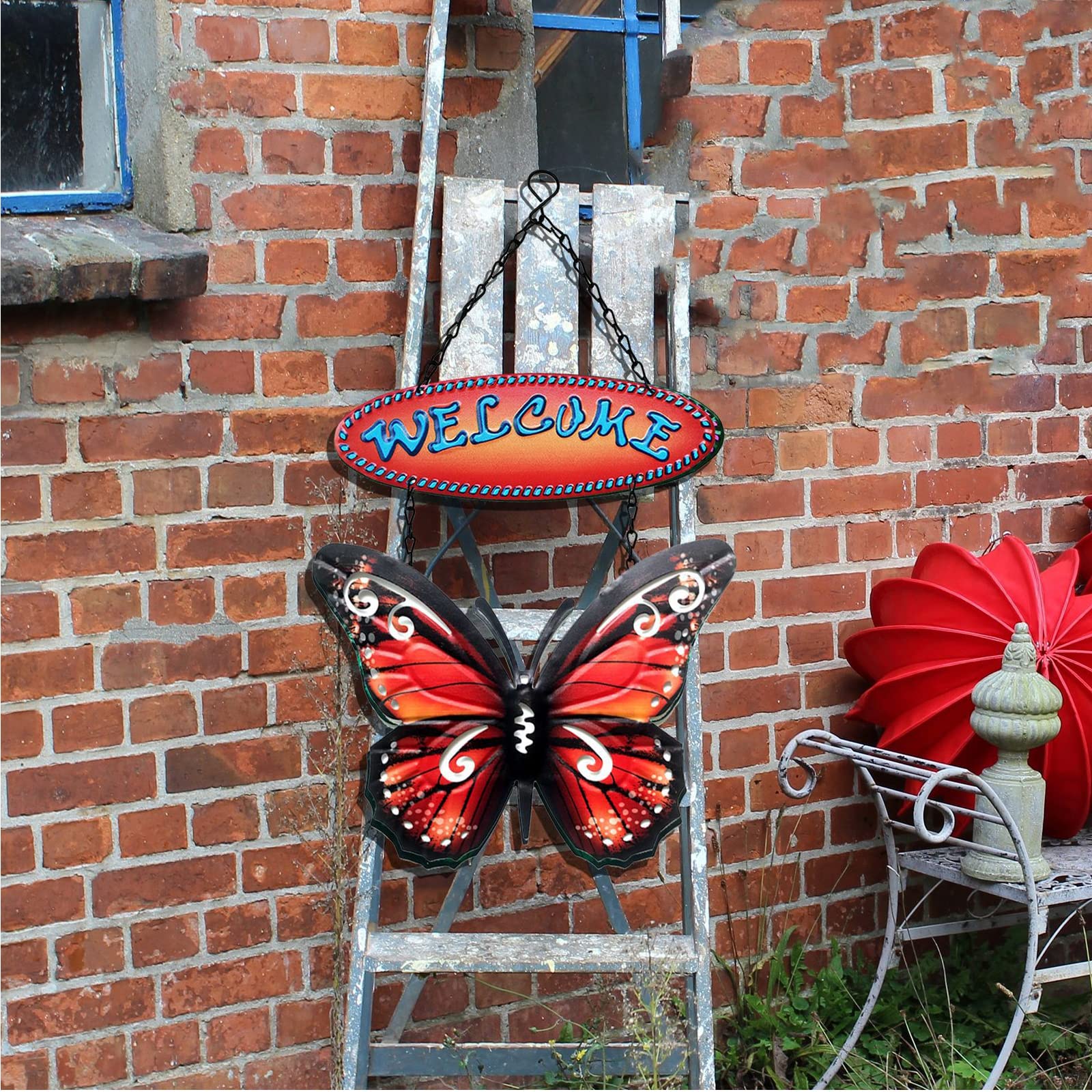 EOORAU Decoración De Pared De Mariposa De Metal Para Exteriores, Paquete De 4 Mariposas Para Colgar En La Pared, Decoración De Escultura Para Interiores Y Exteriores, Patio, Valla De Patio, Decoración