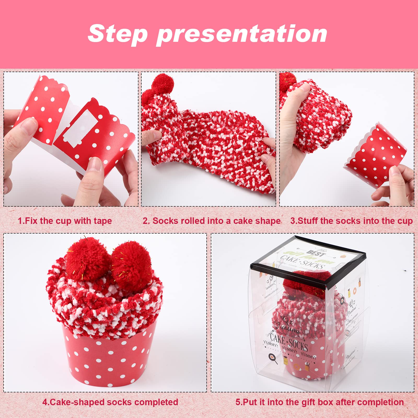 Haysandy 12 Paar flauschige Socken für Damen, Weihnachts-Cupcake-Socken, Strumpffüller für Damen, warme Hausschuh-Socken, dicke, weiche Plüschsocken für Valentinstag, Geschenke, Mädchen, Winter,
