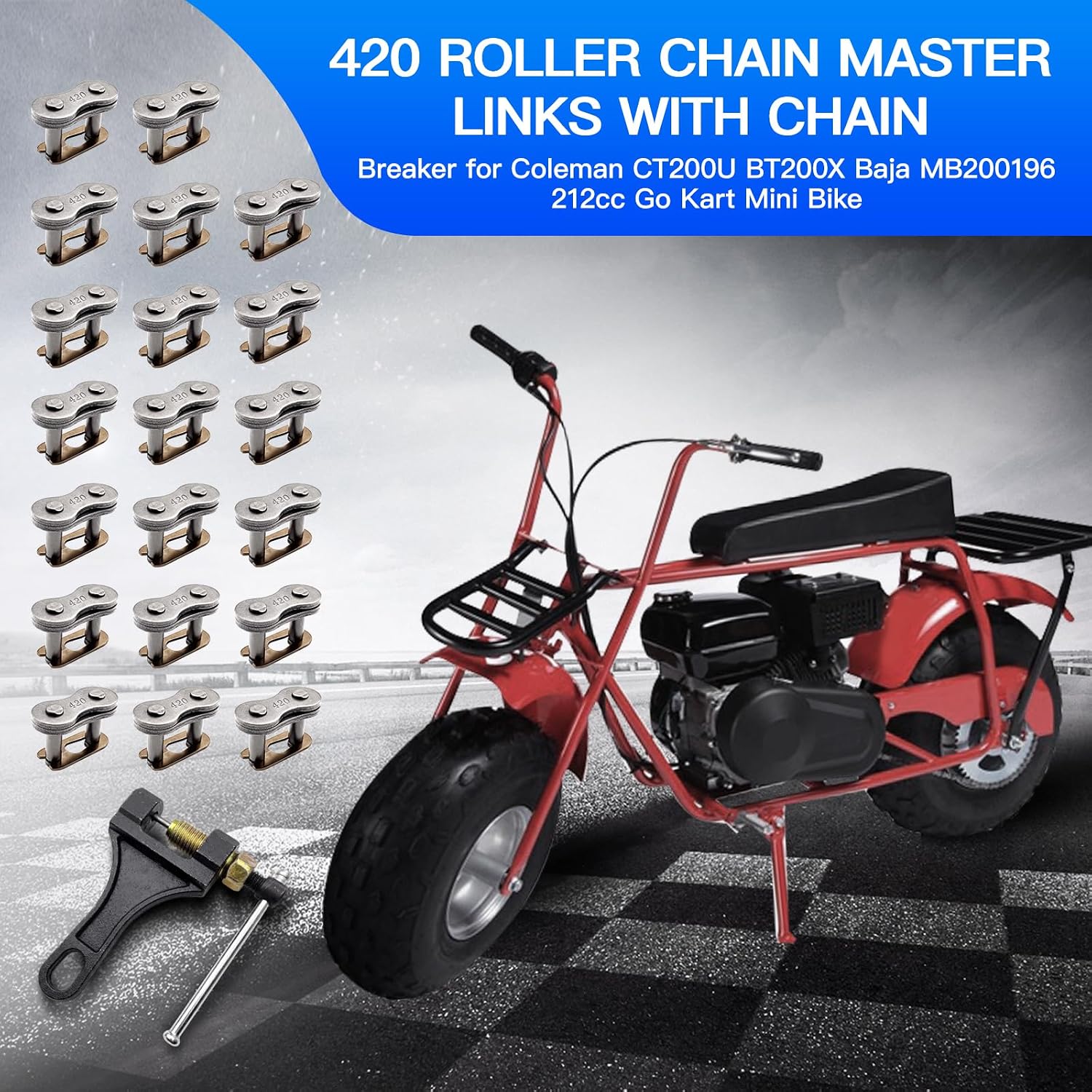 420 Chain Master Link with Chain Breaker Tool for Go Kart Mini Bike